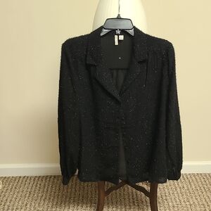 Cato Black Textured Top